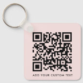 QR-Code Minimalistisch Einfach rosa, benutzerdefin Schlüsselanhänger (Vorderseite)