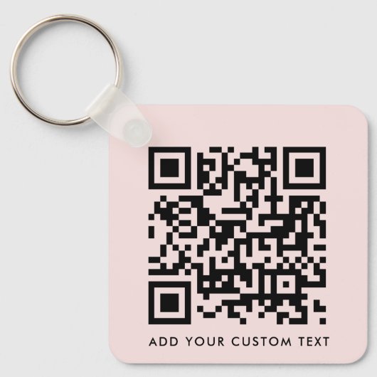 QR-Code Minimalistisch Einfach rosa, benutzerdefin Schlüsselanhänger (Vorderseite)