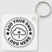 QR-Code Minimalistisch Einfaches , benutzerdefinie Schlüsselanhänger (Rückseite)