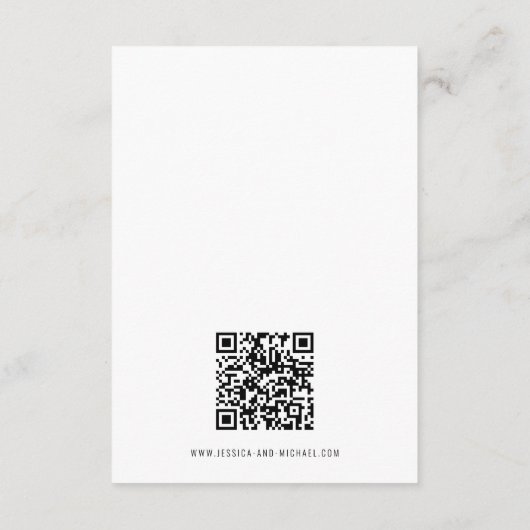 💍 QR-Code Minimalistisch Elegante Hochzeit Begleitkarte (Rückseite)