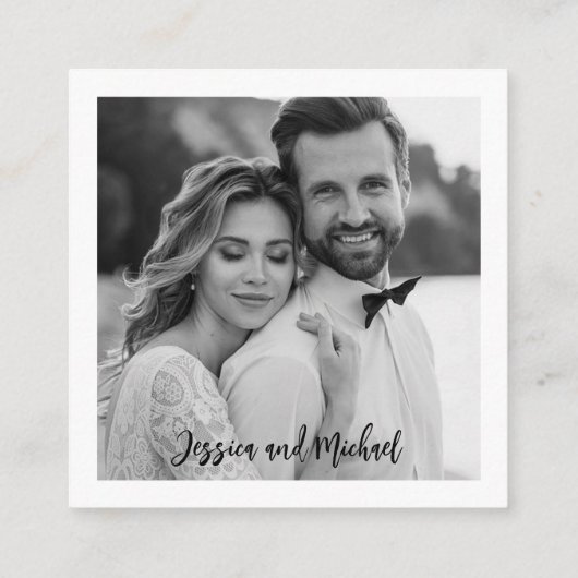 💍 QR-Code Minimalistisch Elegante Hochzeitswebsit Begleitkarte (Rückseite)