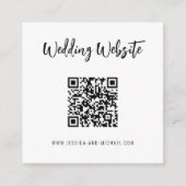 💍 QR-Code Minimalistisch Elegante Hochzeitswebsit Begleitkarte (Vorderseite)