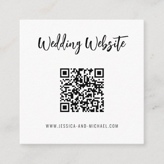 💍 QR-Code Minimalistisch Elegante Hochzeitswebsit Begleitkarte (Vorderseite)