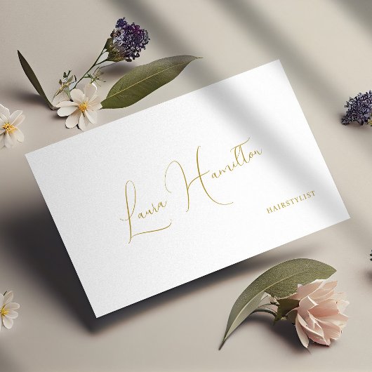 QR-Code minimalistisch elegante Name Gold-Skript Visitenkarte