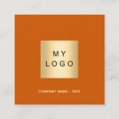 QR-Code minimalistisch für das orangefarbene Logo Quadratische Visitenkarte (Vorderseite)