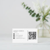 QR-Code Minimalistisch mit Ihrem Logo Visitenkarte (Stehend Vorderseite)