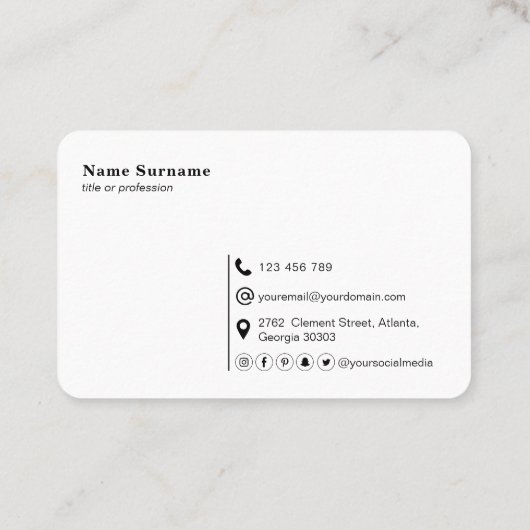 QR-Code, Minimalistisch modern, einfach, beruflich Visitenkarte (Rückseite)