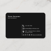 QR-Code, Minimalistisch, modern, einfach, schwarz Visitenkarte (Rückseite)