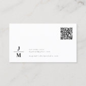 QR-Code minimalistisch Monogramm beruflich Visitenkarte (Rückseite)