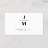 QR-Code minimalistisch Monogramm beruflich Visitenkarte (Vorderseite)