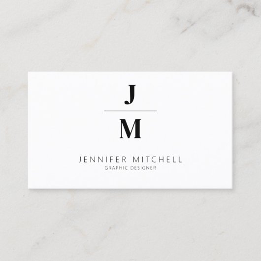 QR-Code minimalistisch Monogramm beruflich Visitenkarte (Vorderseite)