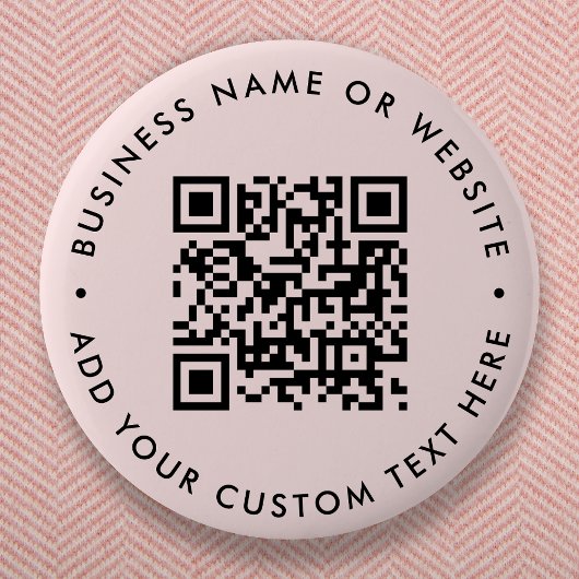 QR-Code | Minimalistisch Rosa Rosa Button