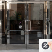 QR-Code Minimalistisch rosa und weiße Notare Fensteraufkleber (Büro Tür)