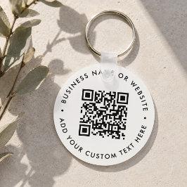 QR-Code Minimalistisch Sauber Einfach Weiß Budget Schlüsselanhänger