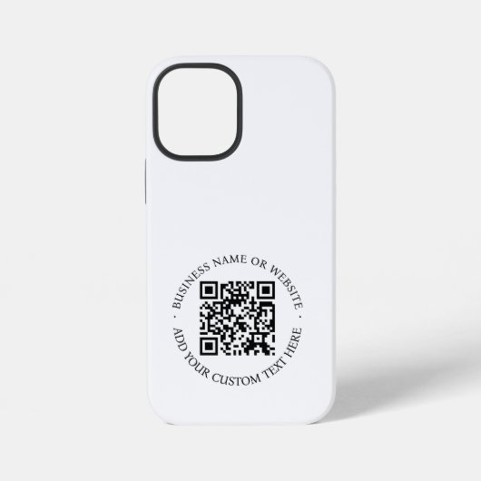QR-Code | Minimalistisch Sauber Einfach Weiß Scann iPhone Hülle (Rückseite)