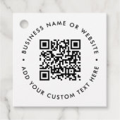 QR-Code Minimalistisch sauber, einfach weißes Budg Geschenkanhänger (Vorderseite)