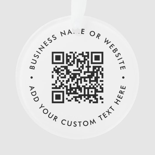 QR-Code Minimalistisch sauber, einfach weißes Budg Ornament (Vorderseite)