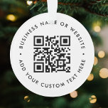 QR-Code Minimalistisch sauber, einfach weißes Budg Ornament<br><div class="desc">Eine einfache,  kundenspezifische,  weiße QR-Code-Weihnachtsschmuck-Vorlage in modernem minimalistischem Stil,  die einfach mit Ihrem QR-Code,  Ihrem Firmennamen oder Ihrer Website und eigenem Text aktualisiert werden kann...  #QRcode #ornament #business.</div>