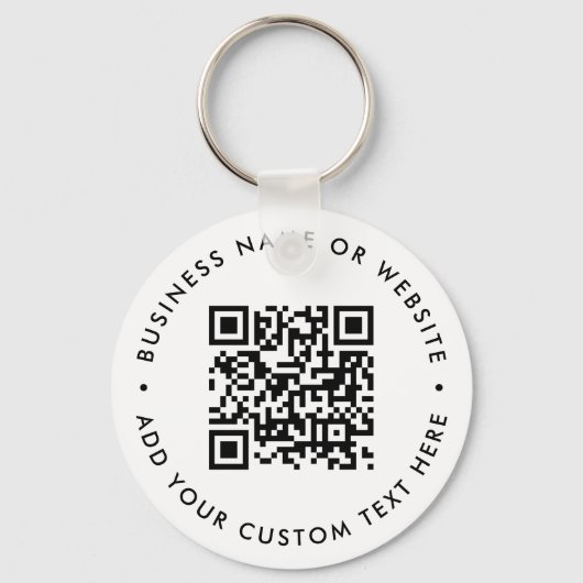 QR-Code Minimalistisch sauber, einfach weißes Budg Schlüsselanhänger (Vorderseite)