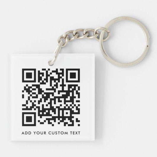 QR-Code Minimalistisch Sauberer einfacher, benutze Schlüsselanhänger (Rückseite)