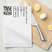 QR-Code Minimalistisch Schwarz und Weiß einfach kl Geschirrtuch (Viertel Falte)