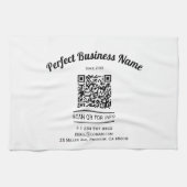 QR-Code Minimalistisch Schwarz und Weiß einfach kl Geschirrtuch (Horizontal)