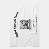 QR-Code Minimalistisch Schwarz und Weiß einfach kl Geschirrtuch (Vertikal)