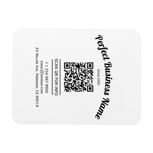 QR-Code Minimalistisch Schwarz und Weiß einfach kl Magnet (Horizontal)