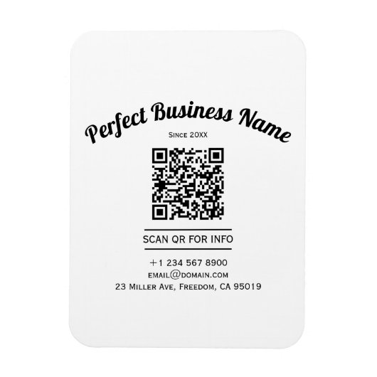 QR-Code Minimalistisch Schwarz und Weiß einfach kl Magnet (Vertikal)