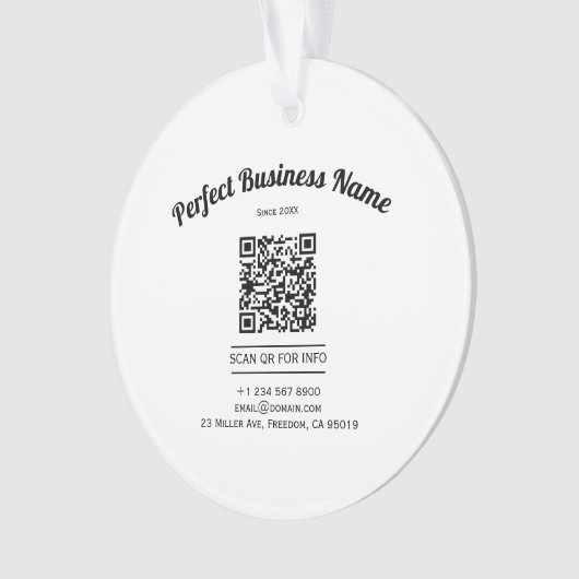 QR-Code Minimalistisch Schwarz und Weiß einfach kl Ornament (Vorderseite)