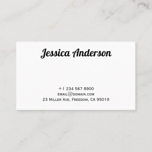 QR-Code Minimalistisch Schwarz und Weiß einfach kl Visitenkarte (Rückseite)