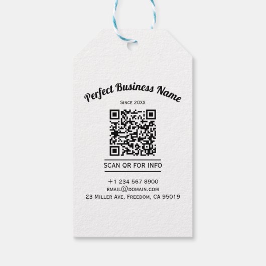 QR-Code Minimalistisch Schwarz-Weiß, einfach klar Geschenkanhänger (Rückseite)