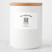 QR-Code Minimalistisch Schwarz-Weiß, einfach klar Lebensmitteletikett (Vorderseite)