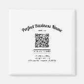 QR-Code Minimalistisch Schwarz-Weiß, einfach klar Magnet (Vorne)