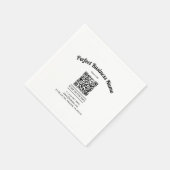 QR-Code Minimalistisch Schwarz-Weiß, einfach klar Serviette (Ecke)