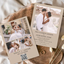 QR-Code Minimalistisch Terracotta Wedding Foto