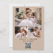 QR-Code Minimalistisch Terracotta Wedding Foto Einladung (Vorderseite)