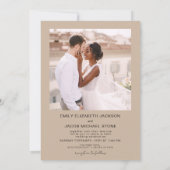 QR-Code Minimalistisch Terracotta Wedding Foto Einladung (Rückseite)