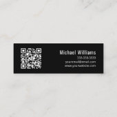 QR-Code Minimalistisch Treble Clef Mini Visitenkarte (Rückseite)