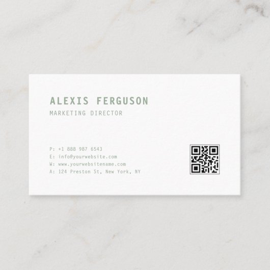 QR-Code Minimalistisch Visitenkarte (Vorderseite)