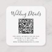 QR Code Minimalistisch Wedding RSVP Begleitkarte (Vorderseite)