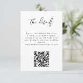 QR Code Minimalistische Foto Hochzeit Website Deta Begleitkarte (Stehend Vorderseite)