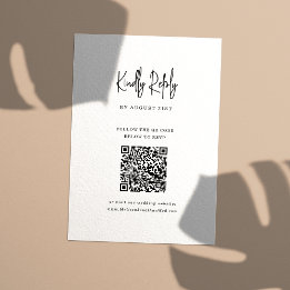 QR Code Minimalistische handgeschriebene Hochzeit RSVP Karte