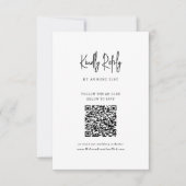 QR Code Minimalistische handgeschriebene Hochzeit RSVP Karte (Vorderseite)