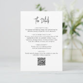 QR-Code Minimalistische handgeschriebene Hochzeitd Begleitkarte (Stehend Vorderseite)