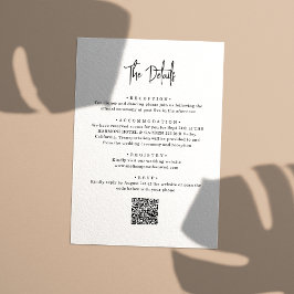 QR-Code Minimalistische handgeschriebene Hochzeitd Begleitkarte