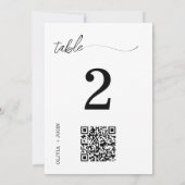 QR-Code Minimalistische Hochzeitstisch-Platzkarte (Rückseite)