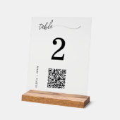 QR-Code Minimalistische Hochzeitstisch-Platzkarte Acrylschild (Winkel)