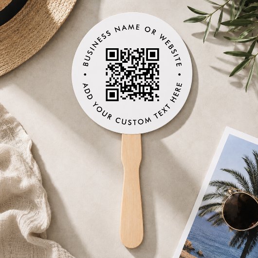 QR-Code | Minimalistische reine White Round Fächer