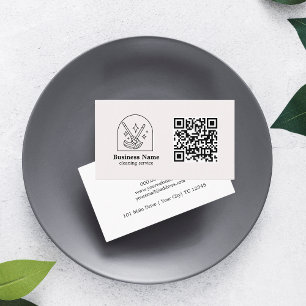 QR-Code Minimalistische Reinigungsdienste Benutzer Visitenkarte